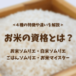 お米の資格とは？4種類の特徴や違いをわかりやすく解説